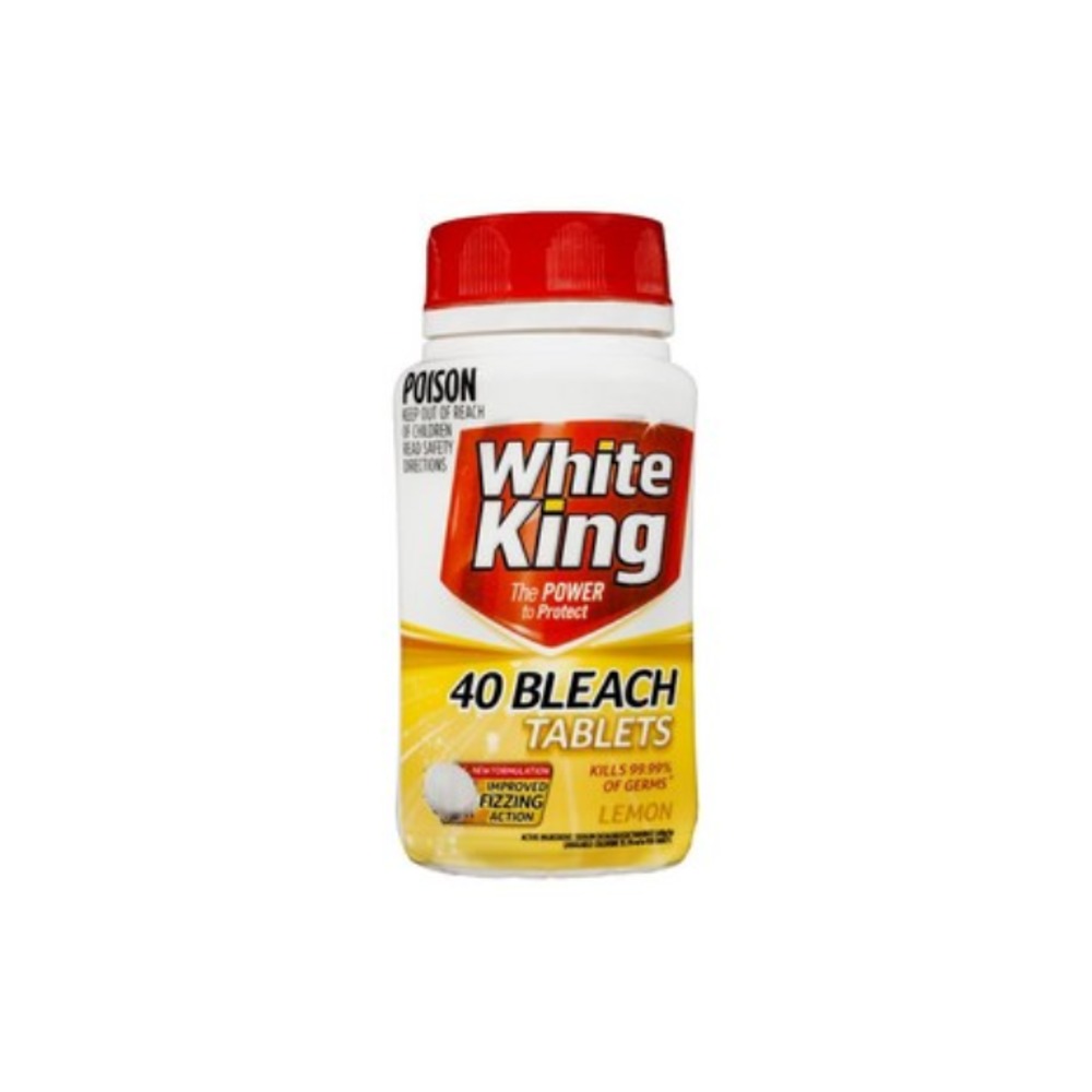 화이트 킹 레몬 블리치 타블렛스 40 팩 160g, White King Lemon Bleach Tablets 40 Pack 160g