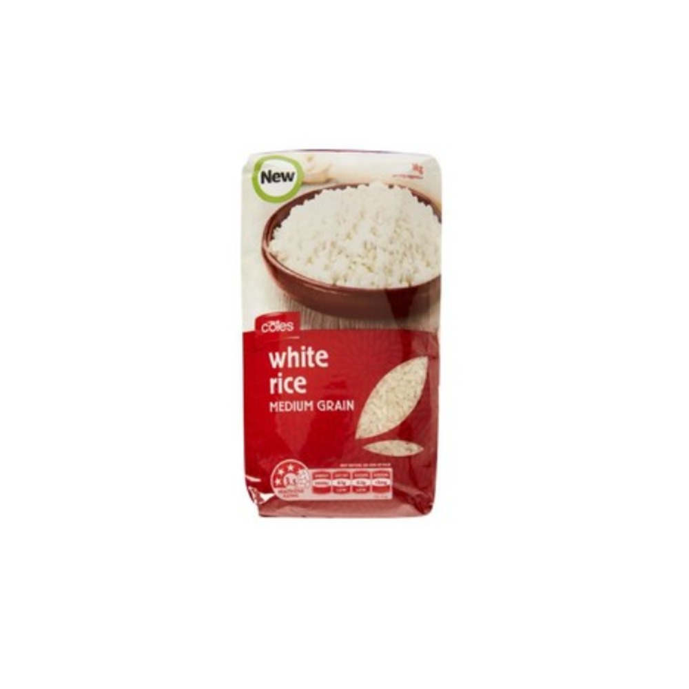 콜스 화이트 미디엄 그레인 라이드 1kg, Coles White Medium Grain Rice 1kg