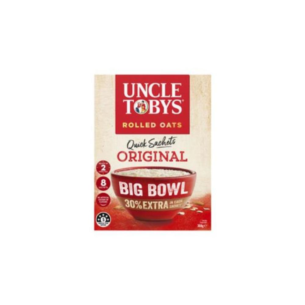 Uncle Tobys Oats Quick Sachets Breakfast Cereal Original Big Bowl 368g