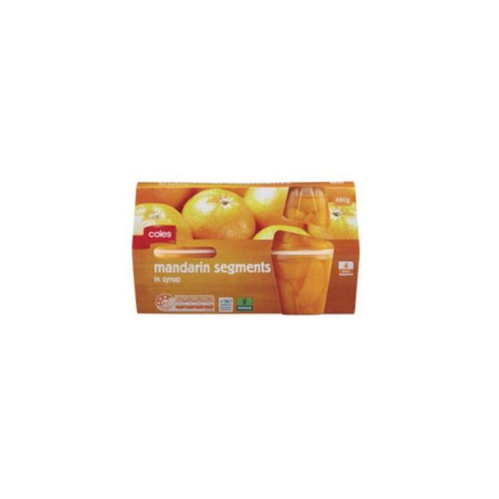 Coles Mandarin in Syrup Fruit Cups 4 Pack 480g