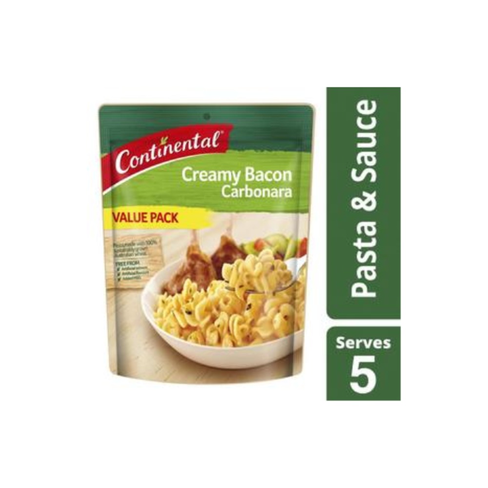 콘티넨탈 밸류 팩 파스타 &amp; 소스 크리미 베이컨 까르보나라 서브 5 145g, Continental Value Pack Pasta &amp; Sauce Creamy Bacon Carbonara Serves 5 145g