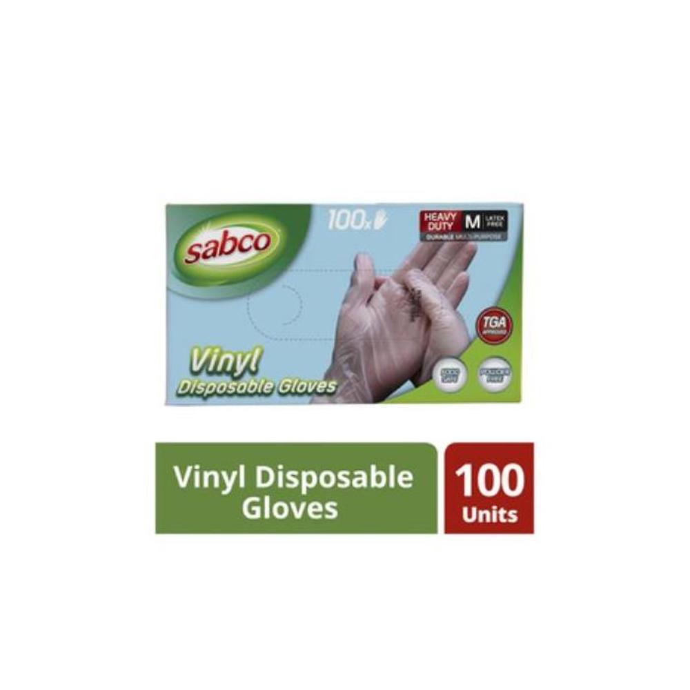 Sabco Vinyl Disposable Gloves Medium 100 pack