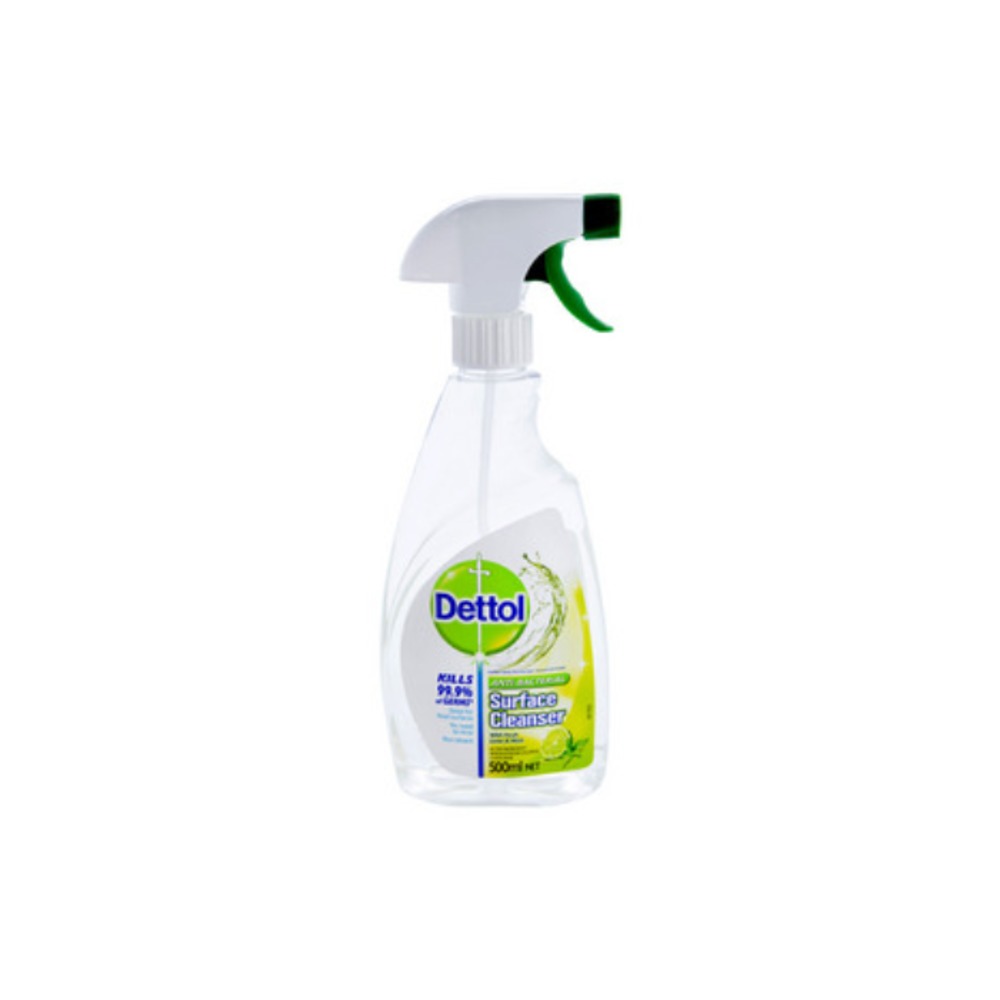 데톨 멀티퍼포스 안티박테리얼 디스인펙턴트 서페이스 클리닝 트리거 스프레이 라임 앤 민트 500ml, Dettol Multipurpose Antibacterial Disinfectant Surface Cleaning Trigger Spray Lime and Mint 500mL