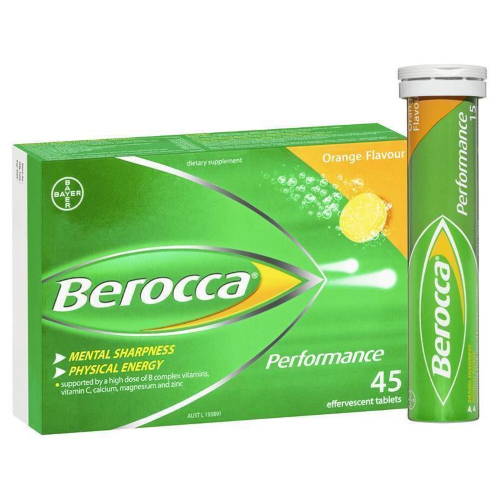 베로카 퍼포먼스 오렌지 45 기포성타블렛 Berocca Performance Orange 45 Effervescent Tablets