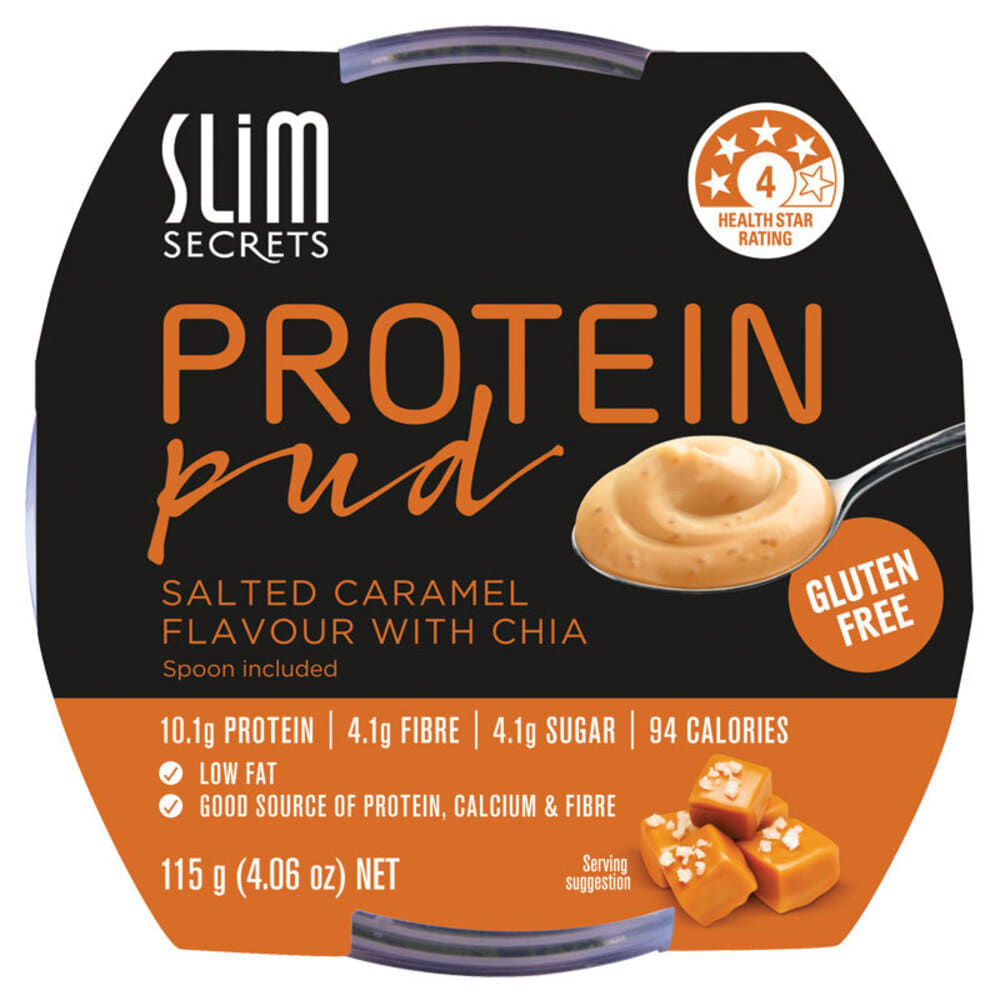 슬림 시크릿 프로틴 퍼드 + 치아 솔티드 카라멜 115g Slim Secrets Protein Pud With Chia Salted Caramel 115g