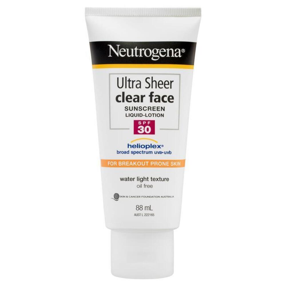 뉴트로지나 울트라 시어 클리어 페이스 썬크림 리퀴드-로션 SPF 30 88ml, Neutrogena Ultra Sheer Clear Face Sunscreen Liquid-Lotion SPF 30 88mL