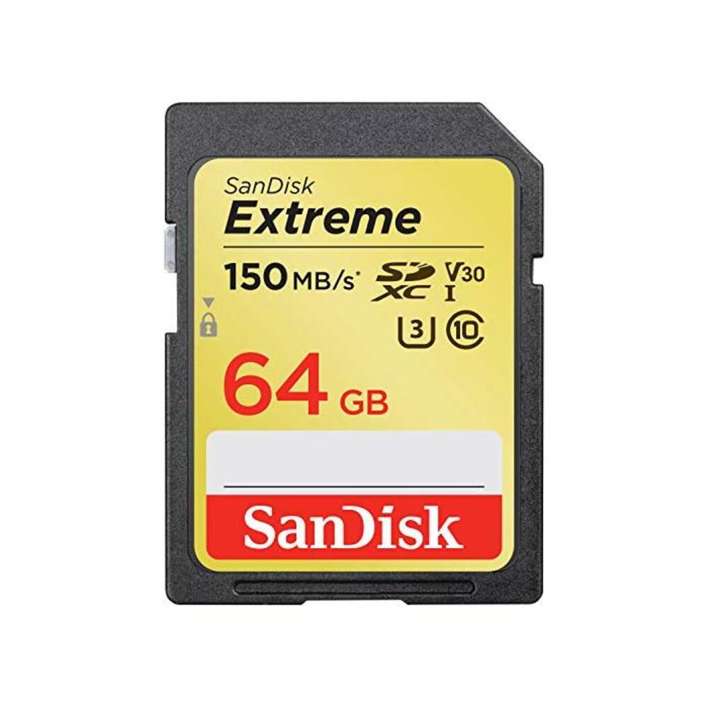 Sandisk Extreme SDXC, SDXV6 64GB, V30, U3, C10, UHS-I, 150MB/s R, 60MB/s W, 4x6, Lifetime Limited, Yellow (SDSDXV6-064G-G) B07H42L4TJ