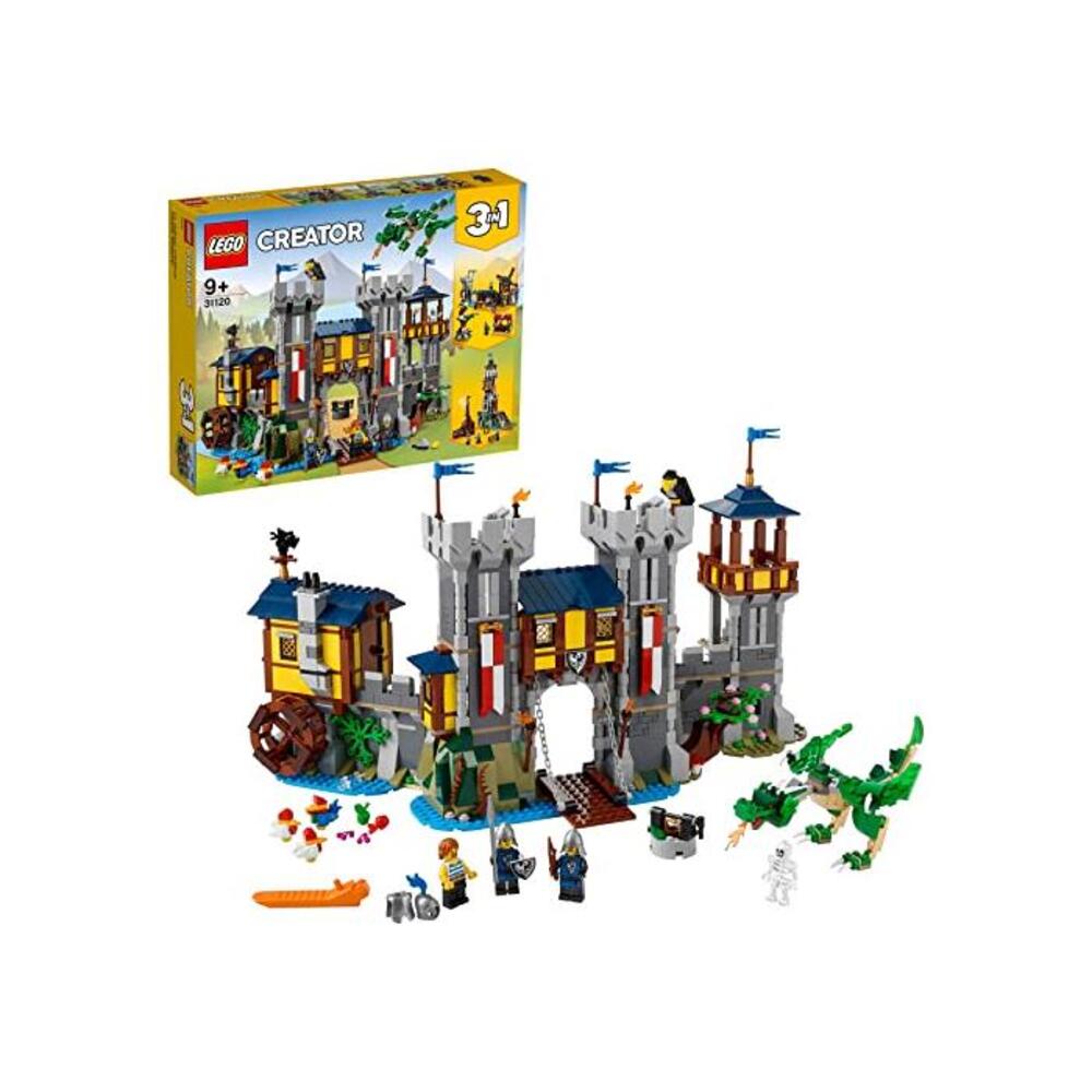 LEGO 레고 31120 크리에이터 3in1 Medieval Castle 토이 to Tower or Marketplace, 빌딩 Set with Dragon Figure and Catapult B091P2D1ZB