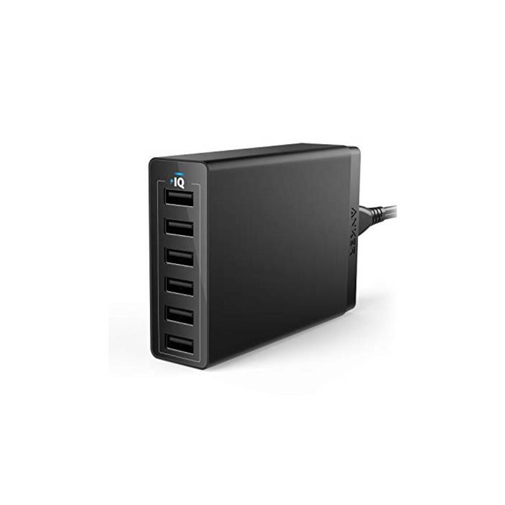 Anker 60W 6-Port USB Wall Charger, Powerport 6 for iPhone X/ 8/7 / 6S / Plus, iPad Pro/Air 2 / Mini/iPod, Galaxy S7 / S6 / Edge/Plus, Note 5/4, Lg, Nexus, HTC and More B00P936188