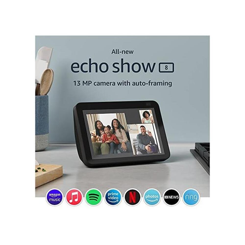 All-new Echo Show 8 (2nd Gen, 2021 release) HD smart display with Alexa and 13 MP camera Charcoal B084TNNGPL