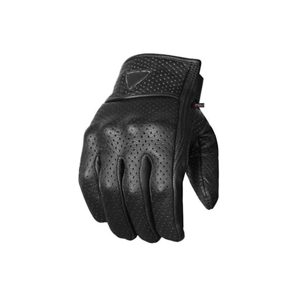 Premium Mens Motorcycle Leather Perforated Cruiser Protective Gel Gloves S B01IDE801A