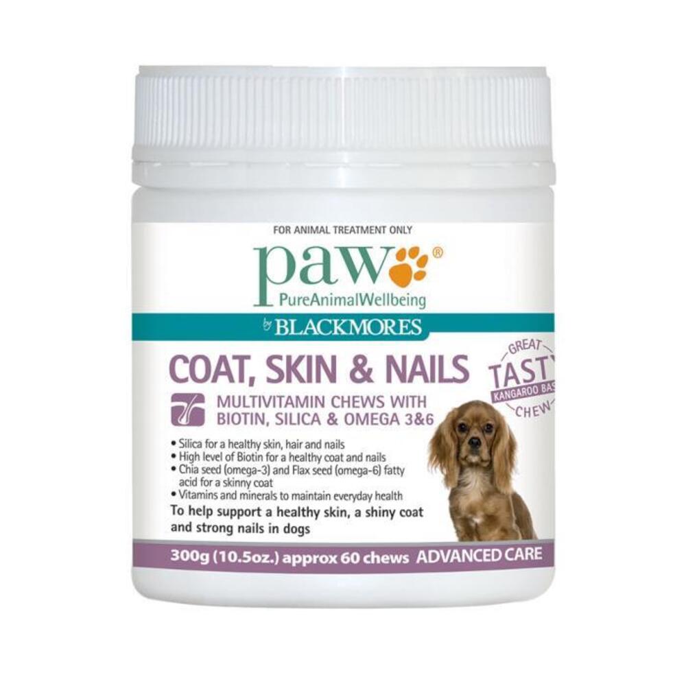 PAW By Blackmores Coat, Skin &amp; Nails (Multivitamin Chews, approx 60) 300g