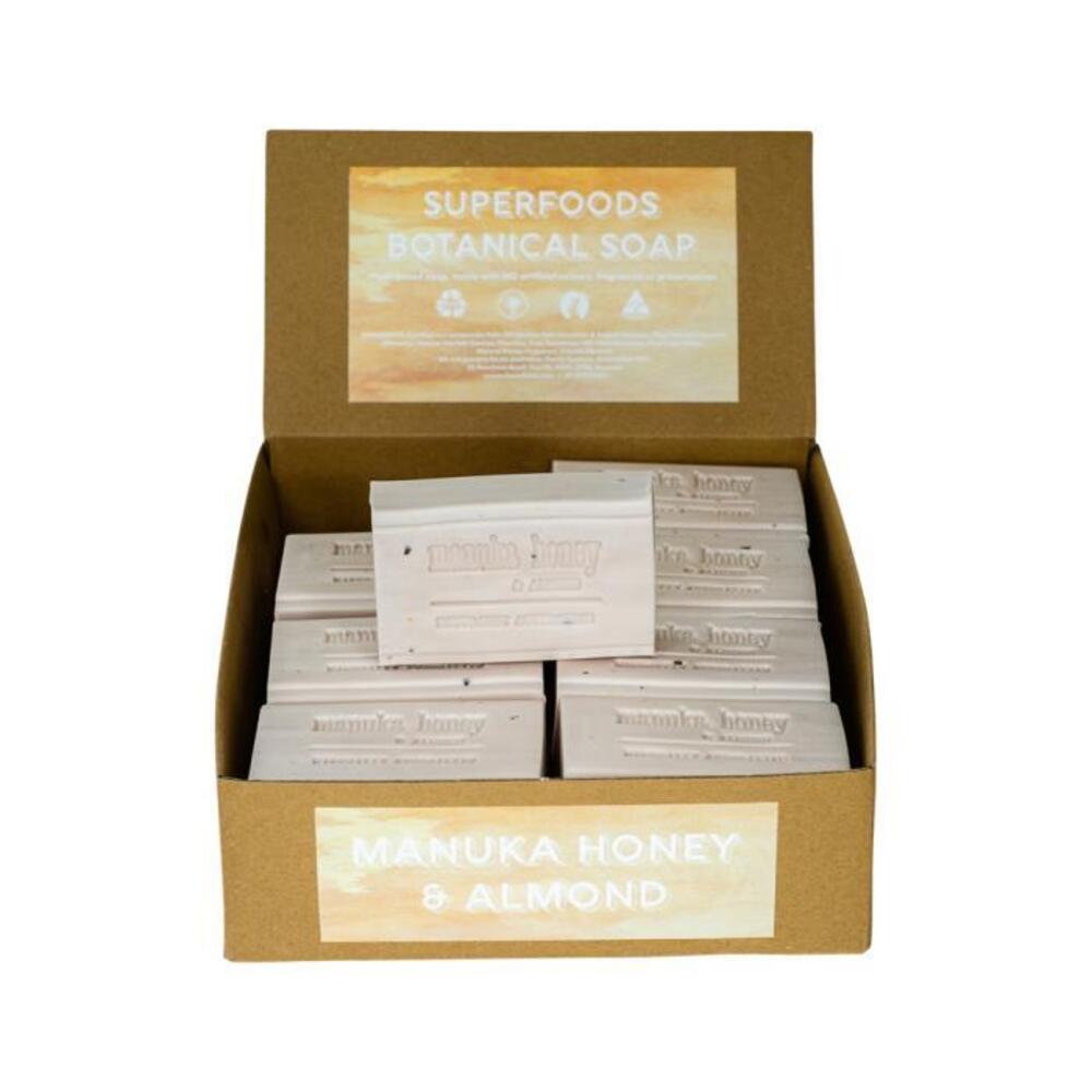 Clover Fields Superfood Botanical Manuka Honey &amp; Almond Soap 150g x 16 Display