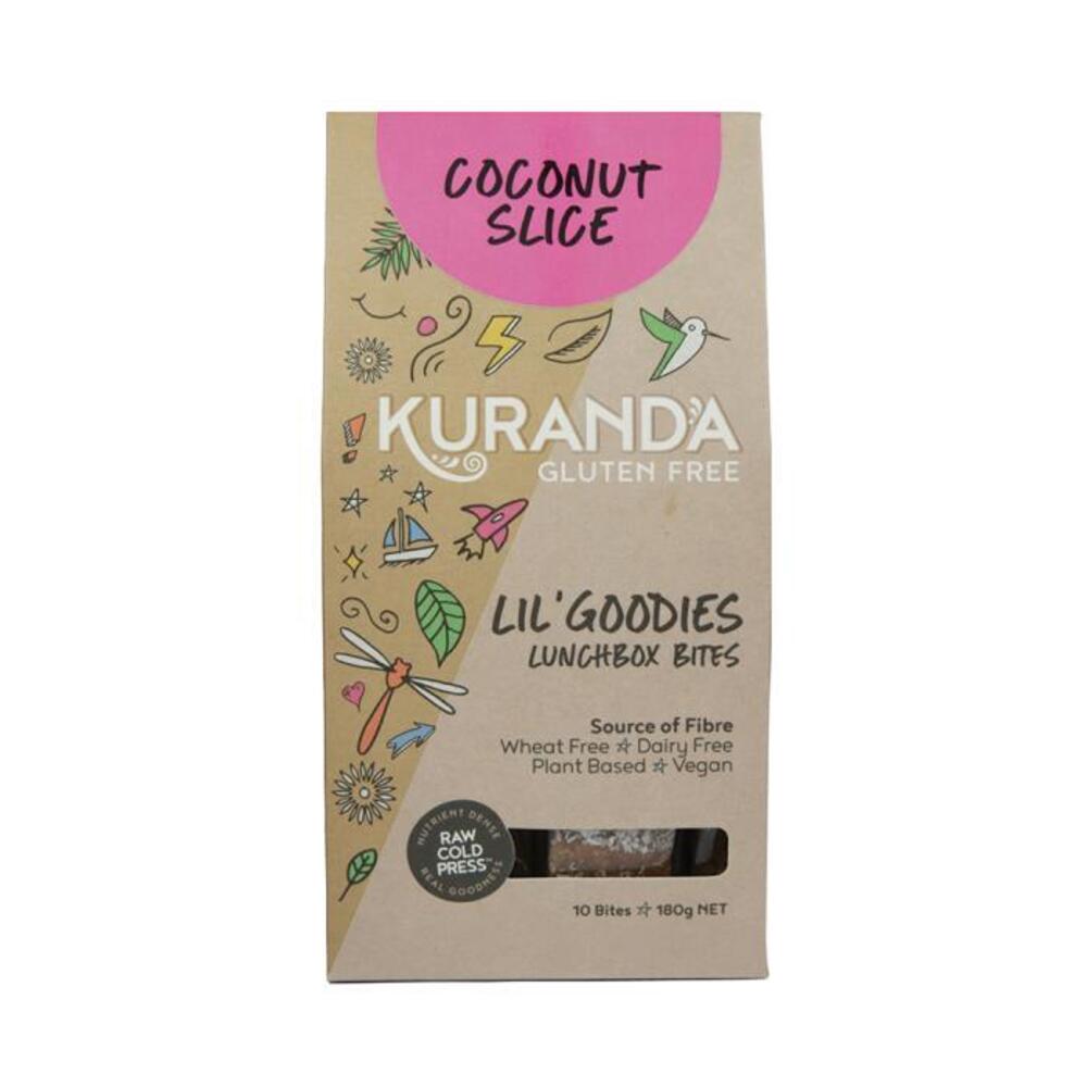 Kuranda Wholefoods Gluten Free Lil Goodies Lunchbox Bites Coconut Slice 18g x 10 Pack