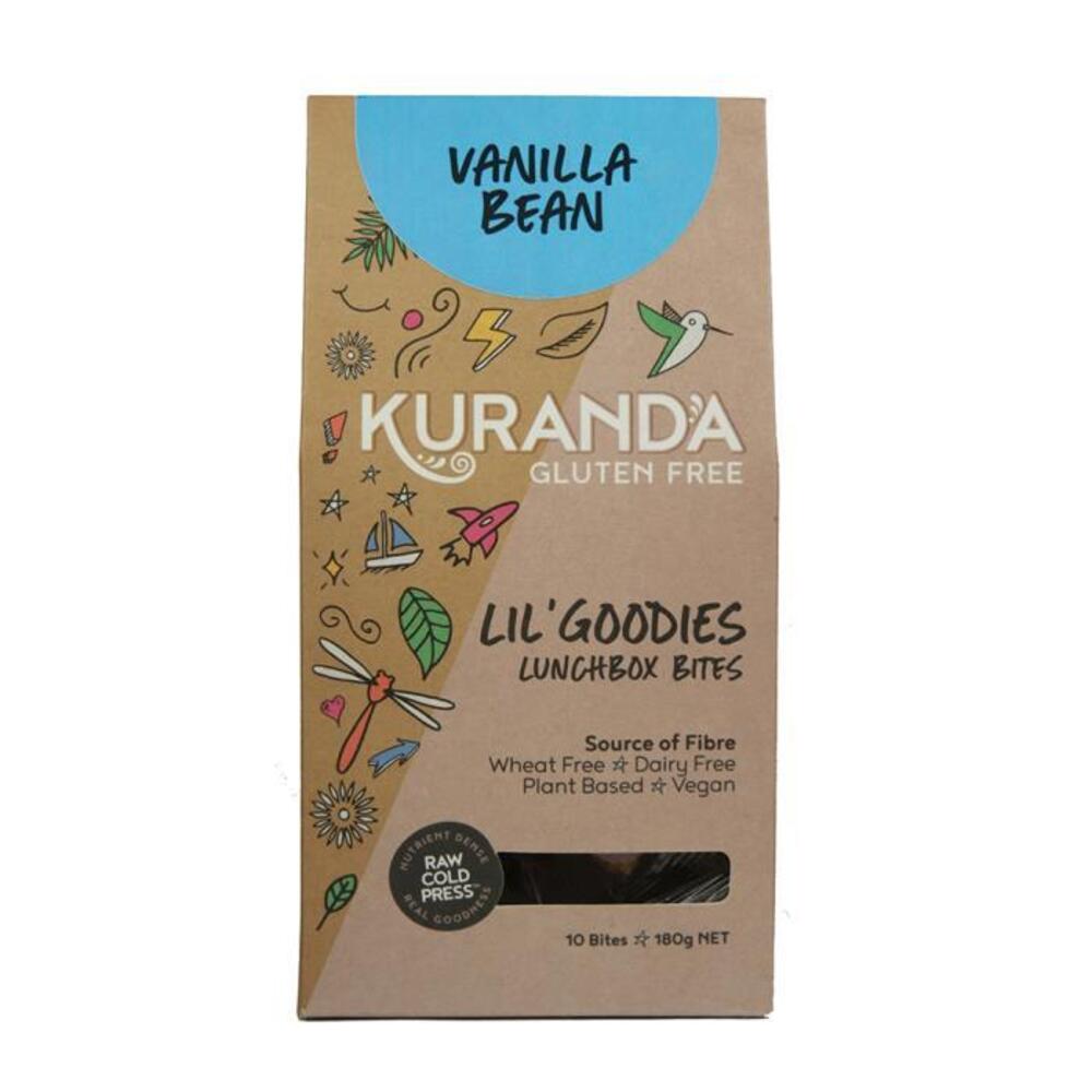 Kuranda Wholefoods Gluten Free Lil Goodies Lunchbox Bites Vanilla Bean 18g x 10 Pack