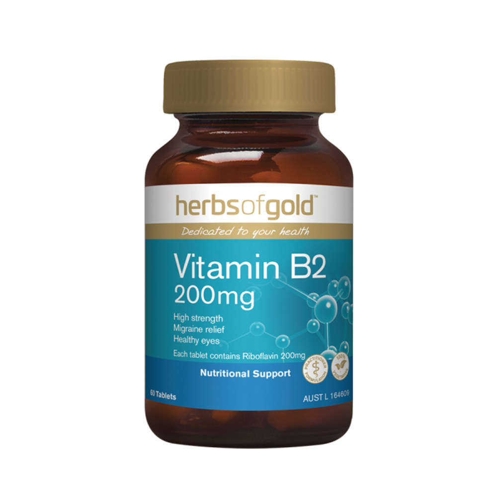 허브 오브 골드 비타민 B2 200MG 60t, Herbs of Gold Vitamin B2 200mg 60t