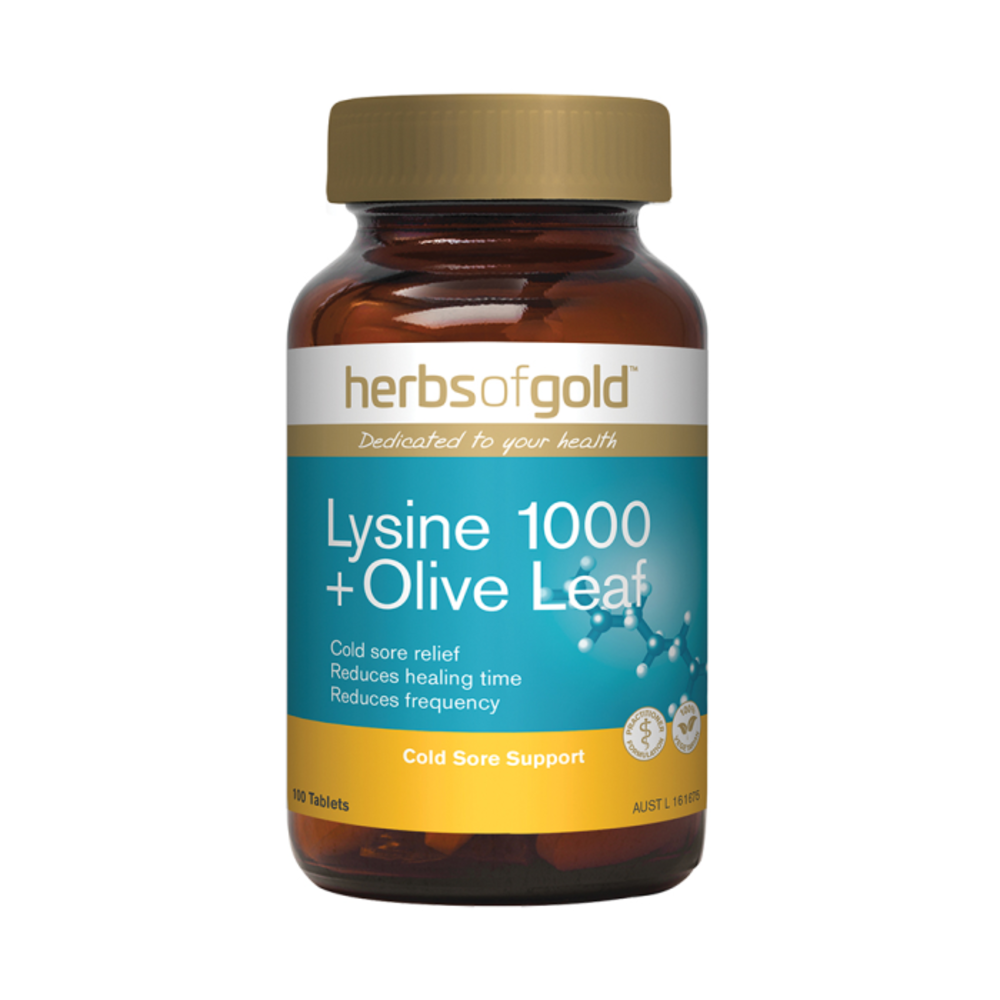 허브 오브 골드 라이신 플러스 올리브 리프 100t, Herbs of Gold Lysine plus Olive Leaf 100t