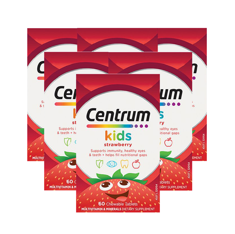 센트룸 키즈 멀티비타민 어린이 유아 건강식품 미네랄 60정 딸기맛 6개