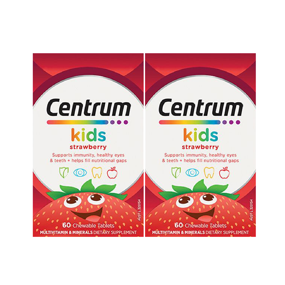 센트룸 키즈 멀티비타민 어린이 유아 건강식품 미네랄 60정 딸기맛 2개