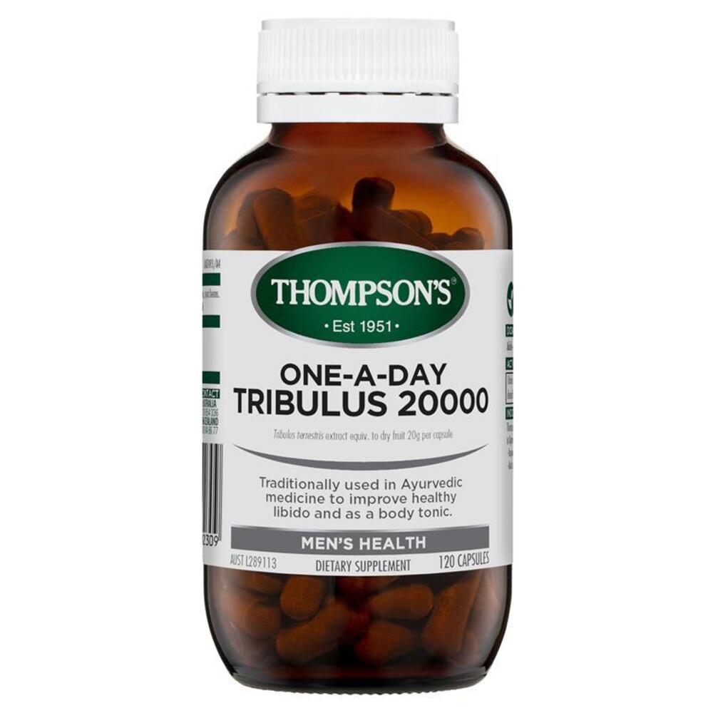 톰슨 원-어-데이 트리뷸러스 20000mg Thompsons One-A-Day Tribulus 20000mg 120 Capsules