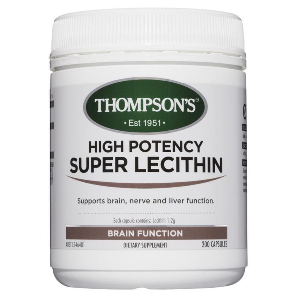 톰슨 하이 포텐시 슈퍼 레시틴 200 정 Thompsons High Potency Super Lecithin 200 Capsules