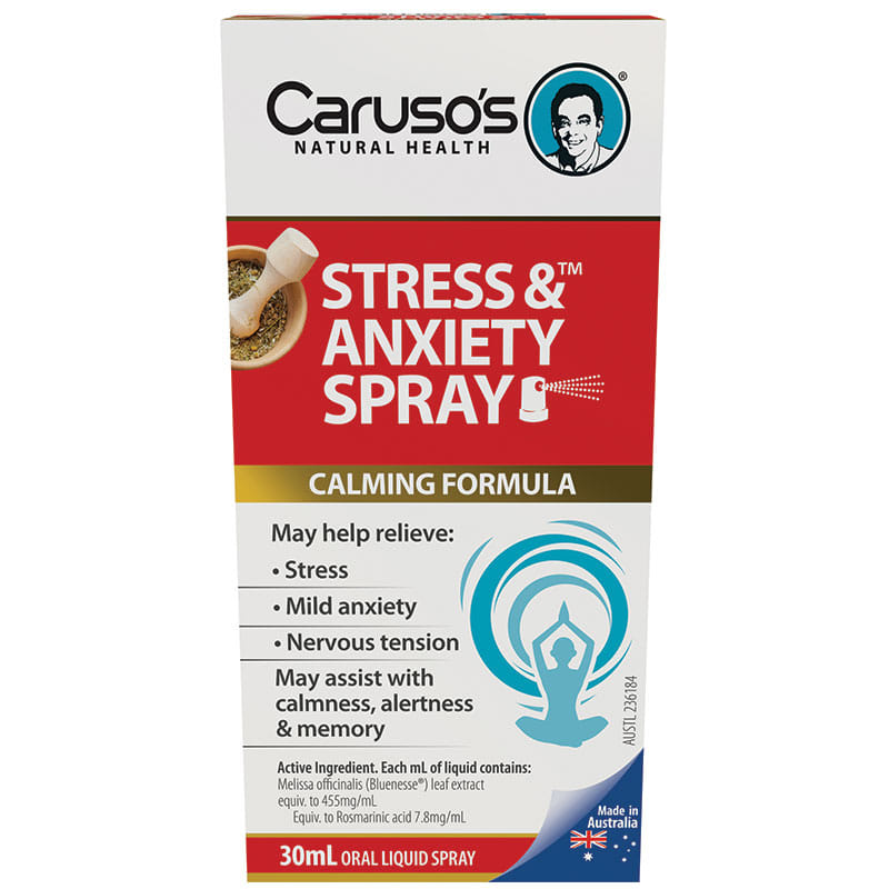 카루소스 내츄럴 헬스 스트레스 앤 앤자이어티 스프레이 30ml Carusos Natural Health Stress and Anxiety Spray 30ml