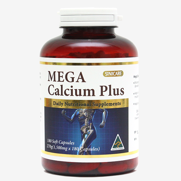 시니케어 메가 칼슘 플러스 1500mg 180캡슐 SINI CARE Mega Calcium Plus 1500mg 180 Capsules