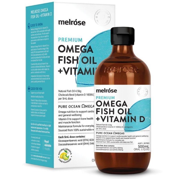 멜로즈 오메가3 피쉬오일 + 비타민D 500ML MELROSE OMEGA FISH OIL + VITAMIN D 500ML