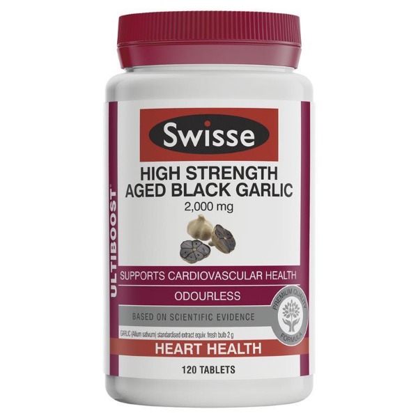 스위스 하이 스트렝쓰 에이지드 블랙 마늘 120타블렛 Swisse High Strength Aged Black Garlic 120 Tablets