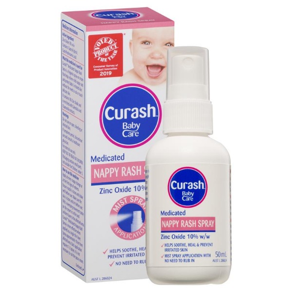 큐래쉬 베이비케어 데미케이티드 내피 래쉬 스프레이 50ml Curash Babycare Medicated Nappy Rash Spray 50ml