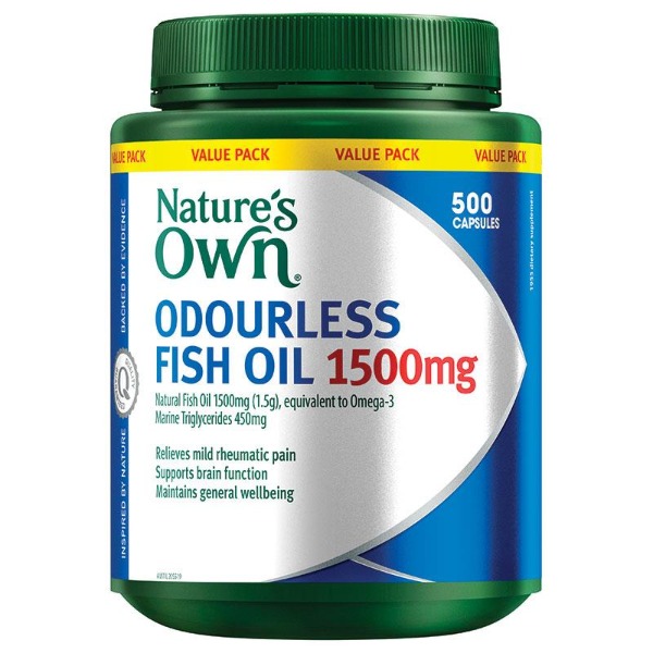 네이쳐스온 무향피쉬오일1500mg 500정 Nature&#039;s Own Odourless Fish Oil 1500mg 500 Exclusive Pack