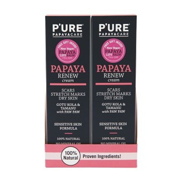 퓨어 By 포토 파파야 리뉴 크림 100ml 보너스 립스 x6Dis, Pure by Phytocare Papaya Renew Cream 100ml BONUS Lips x6Dis