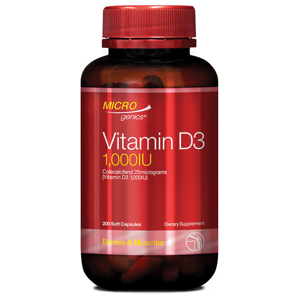 마이크로제닉 비타민 D3 1000iu 200정 Microgenics Vitamin D3 1000IU 200 Capsules