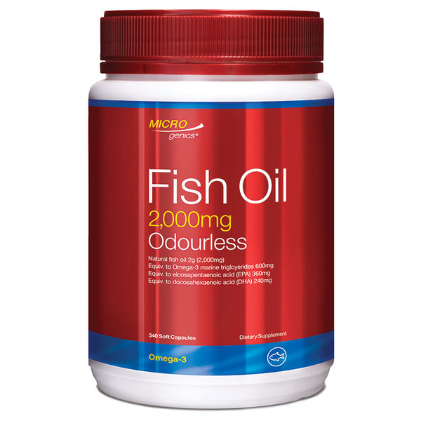 마이크로제닉 피쉬 오일 2000mg 무취 340정 Microgenics Fish Oil 2000mg Odourless 340 Capsules