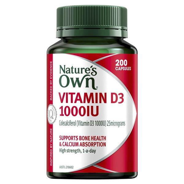 네이쳐스온 비타민 1000mg 200정 Natures Own Vitamin D3 1000IU 200 Capsules