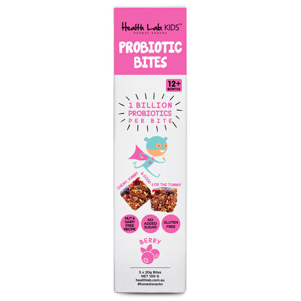 헬스랩 키즈 프로바이오틱 블리스 바이트 베리 5x20g Health Lab Kids Probiotic Bliss Bites Berry 5x20g