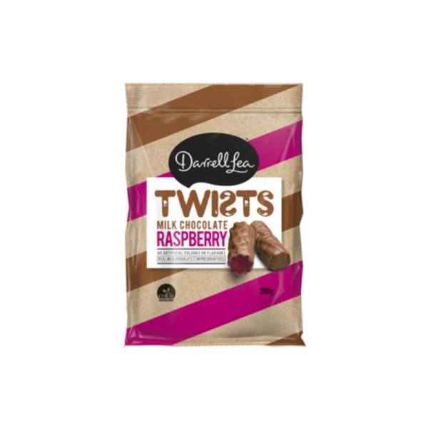 대럴 리 라즈베리 밀크 초코렛 트위스트스 200g, Darrell Lea Raspberry Milk Chocolate Twists 200g