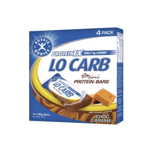 오지 바디즈 FX 로 카브 초코 카라멜 프로틴 바 4 팩 120g, Aussie Bodies Fx Lo Carb Choc Caramel Protein Bars 4 pack 120g