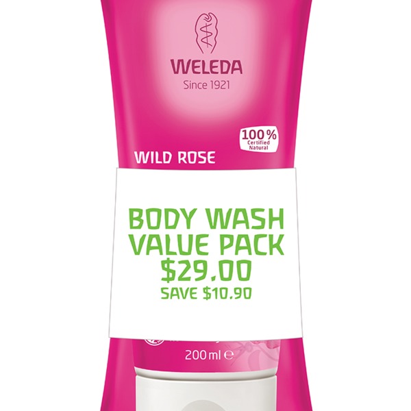위레다 듀오 바디 와시 와일드 로즈 200ML x팩, Weleda Duo Body Wash Wild Rose 200ml x 2 Pack