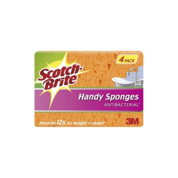 스카치 브라이트 안티 박테리얼 멀티 퍼포즈 스펀지 4 팩, Scotch Brite Anti Bacterial Multi Purpose Sponge 4 pack