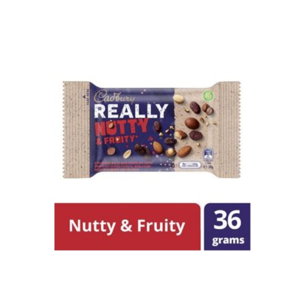 캐드버리 리얼리 너티 &amp; 프루티 스낵 팩 36g, Cadbury Really Nutty &amp; Fruity Snack Pack 36g