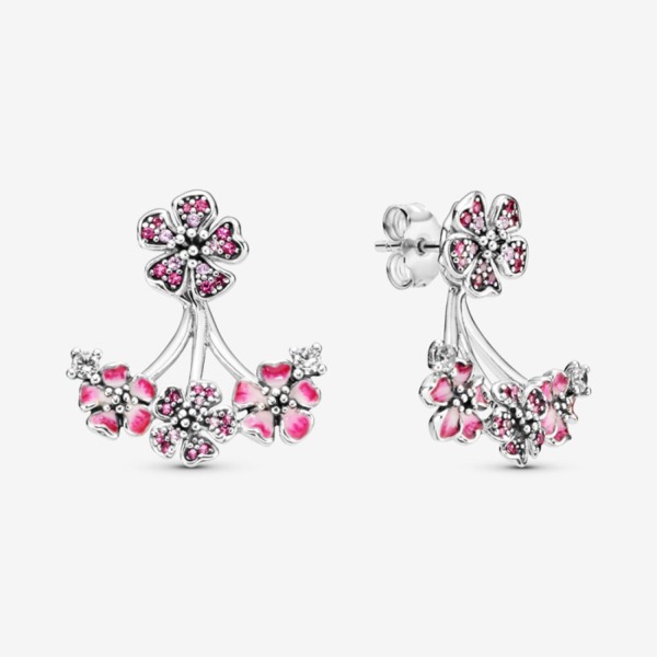 판도라 핑크 피치 블로섬 플라워 스터드 이어링 298113NCCMX, Pandora Pink Peach Blossom Flower Stud Earrings 298113NCCMX