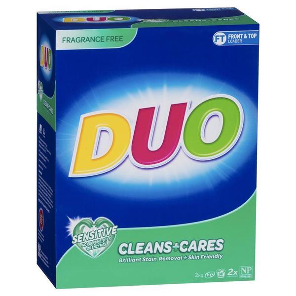 듀오 론드리 파우더 클린즈 and 케어스 2kg, Duo Laundry Powder Cleans and Cares 2kg
