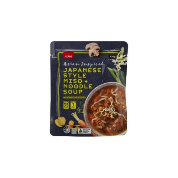 콜스 재패니즈 스타일 미소 &amp; 누들 수프 파우치 430g, Coles Japanese Style Miso &amp; Noodle Soup Pouch 430g