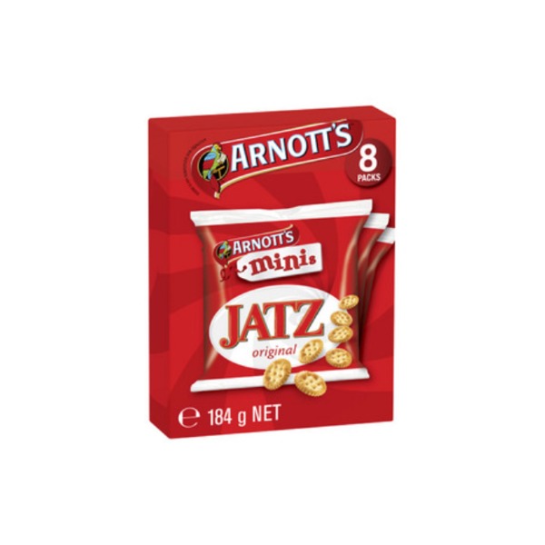 아노츠 잿츠 오리지날 미니스 비스킷 8 팩 184g, Arnotts Jatz Original Minis Biscuits 8 pack 184g