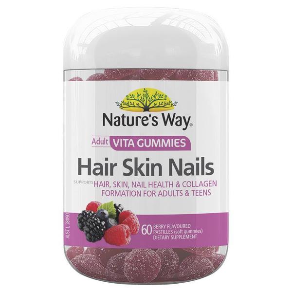 네이쳐스웨이 비타 구미 어덜트 헤어 스킨 네일 60 구미 Natures Way Vita Gummies Adult Hair Skin Nail 60 Gummies