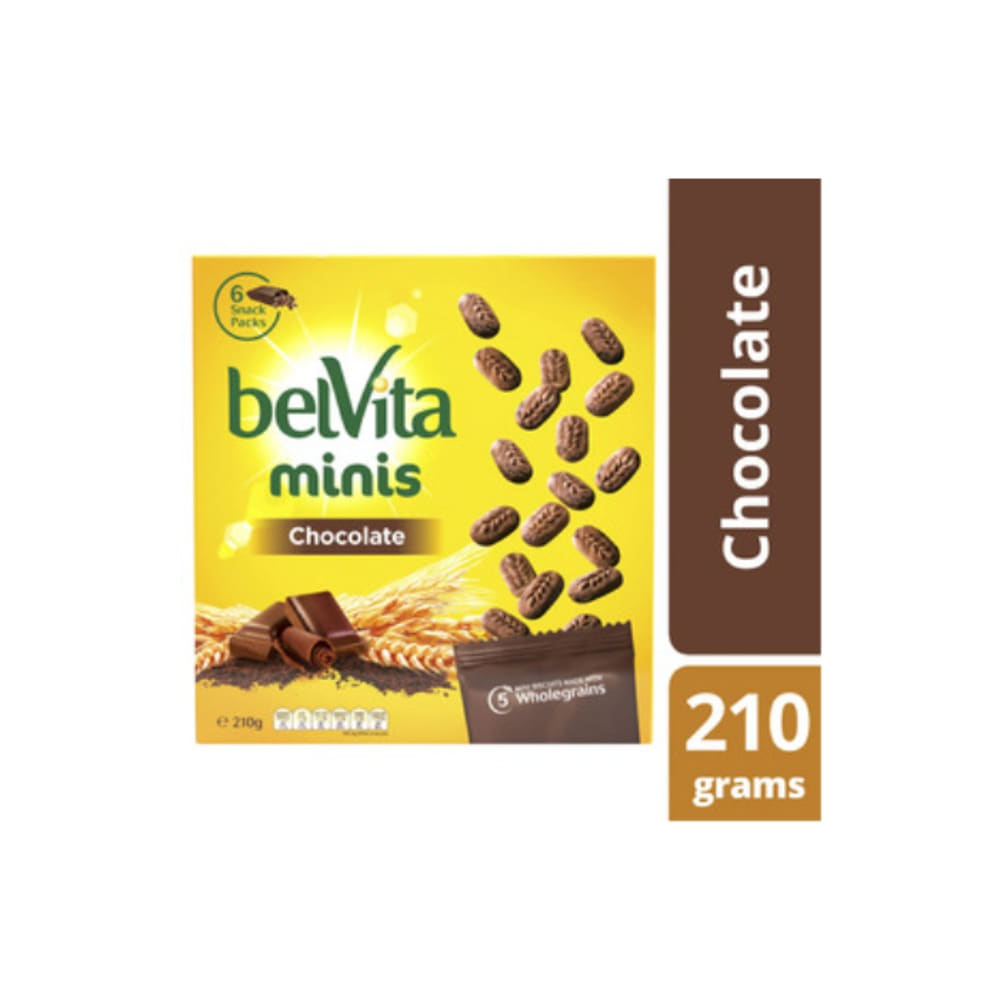 벨비타 미니스 초코렛 비스킷 6 팩스 210g, Belvita Minis Chocolate Biscuits 6 Packs 210g