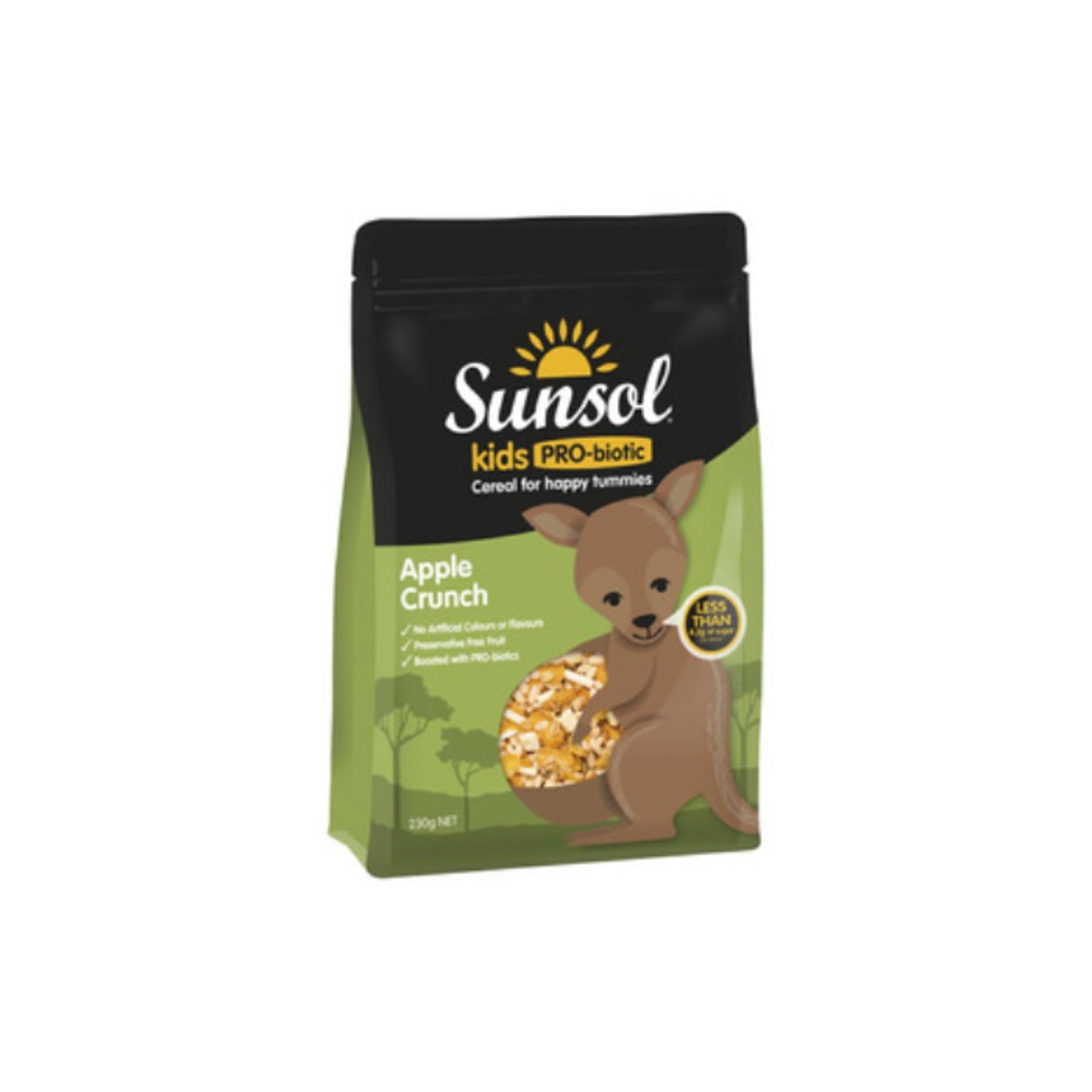 선솔 프로바이오틱 키즈 시리얼 애플 크런치 230g, Sunsol Probiotic Kids Cereal Apple Crunch 230g
