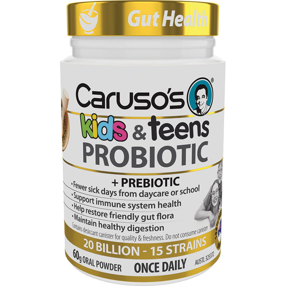 카루소스 내츄럴 헬스 프로바이오틱 키즈 앤 틴스 60 그램스, Carusos Natural Health Probiotic Kids and Teens 60 grams