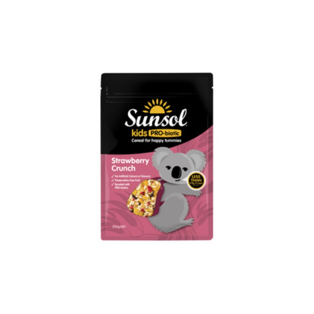 선솔 프로바이오틱 키즈 시리얼 스트로베리 크런치 230g, Sunsol Probiotic Kids Cereal Strawberry Crunch 230g